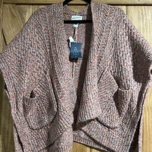Universal Thread Speckled Dusty Pink Open-Front Knit Cardigan